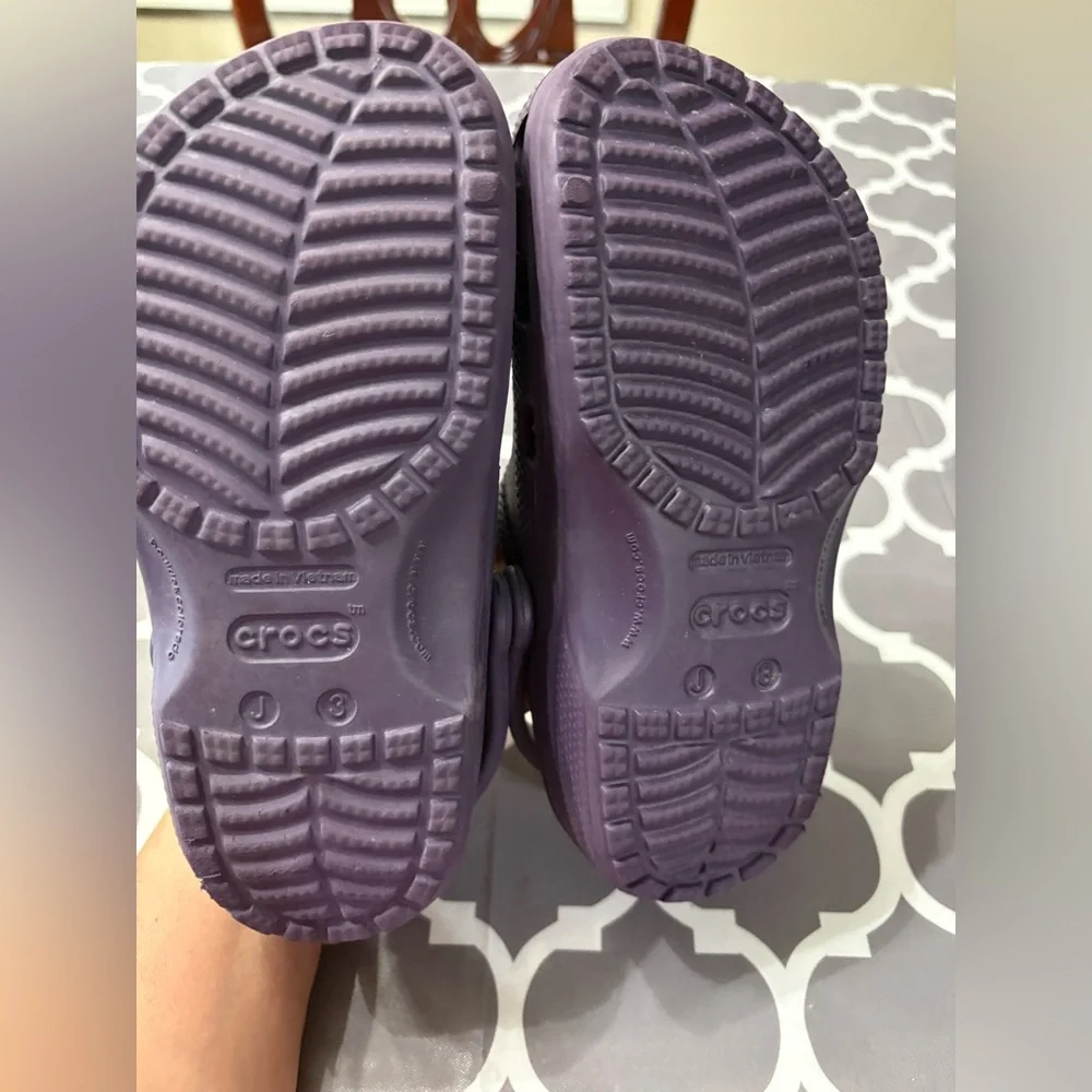 CROCS Kids Dark Purple Classic Clog Sandals